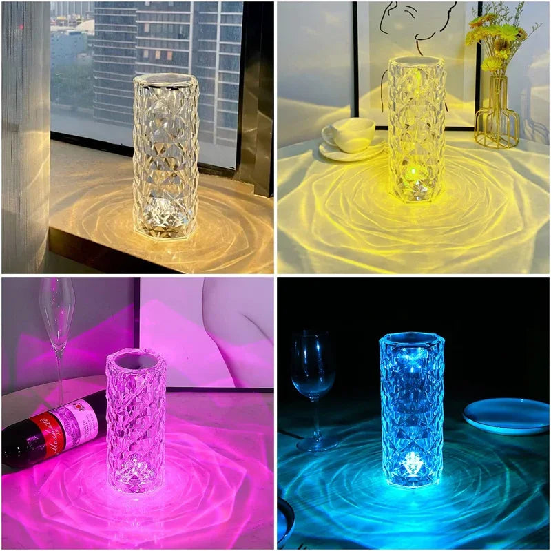 16-Color Touch & Remote Crystal LED Lamp