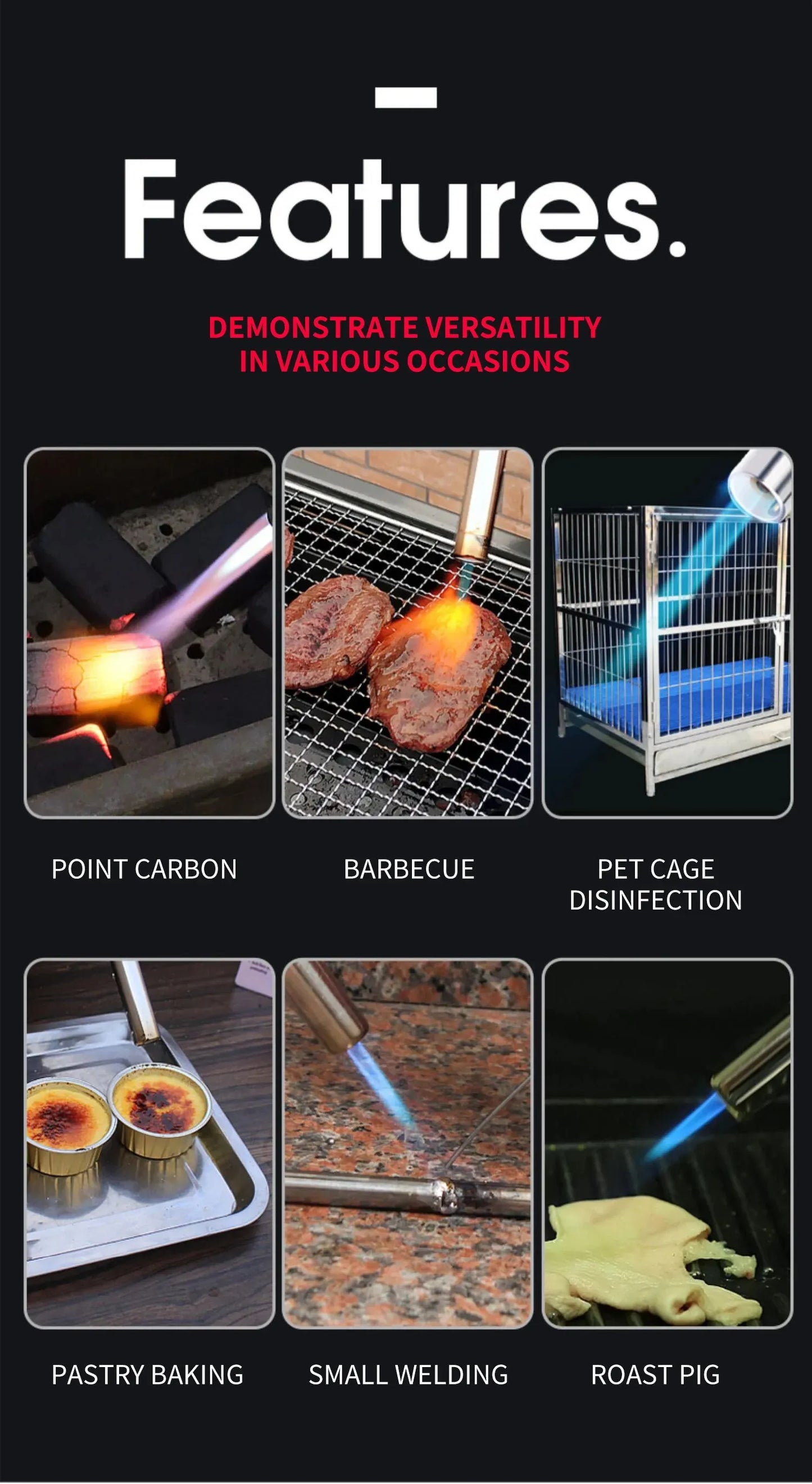 Gas Torch Flame Gun Welding Torch Cooking Flame