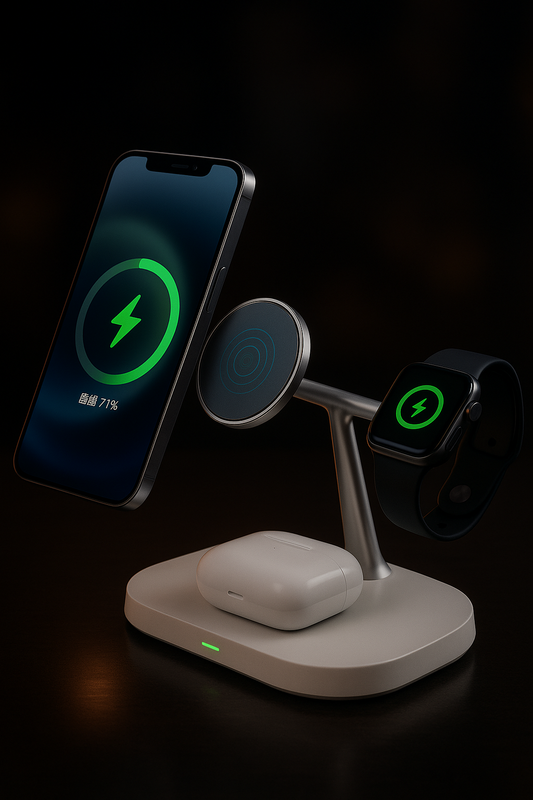 3-in-1  Wireless Charger Stand for iPhone,Watch & AirPods