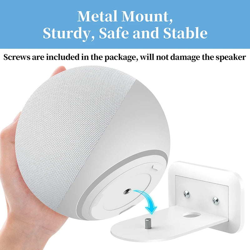 Echo 4th Gen Wall Mount – Metal Shelf Holder for Alexa Echo 4 with Cable Management