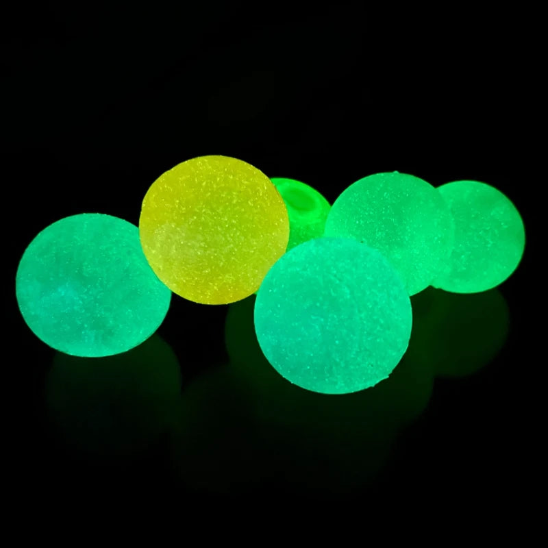 Glow-in-the-Dark Sticky Balls – High Bounce Luminous Stress Toy for Kids & Adults