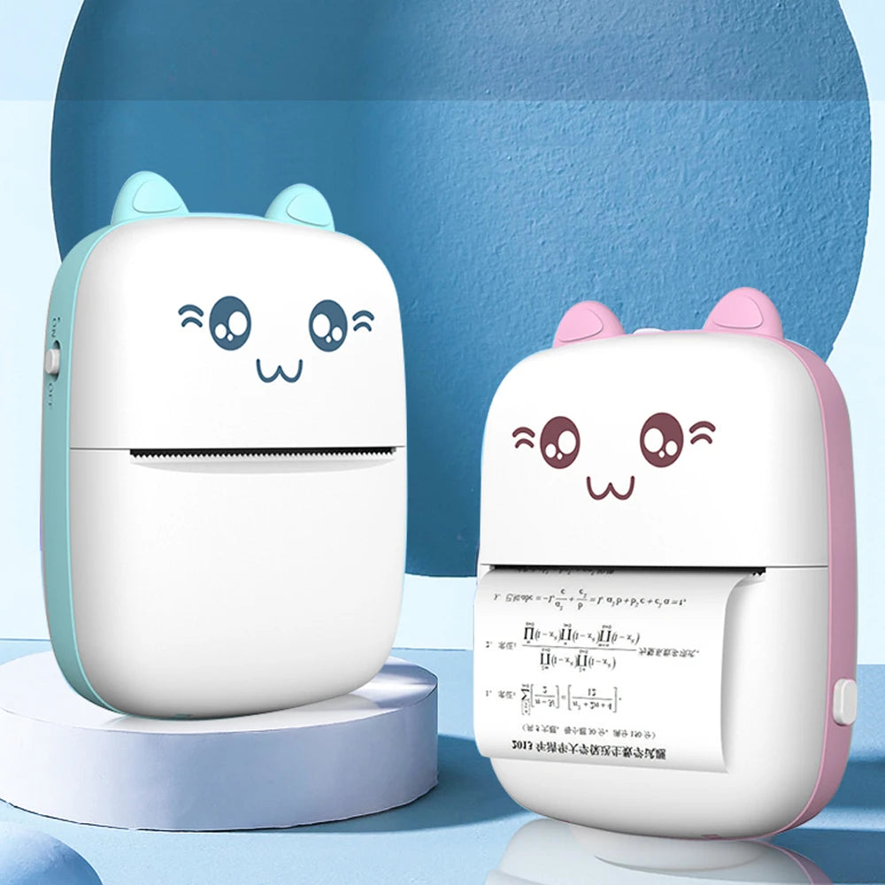 Cute Cat Mini Printer – Wireless 58mm Thermal Photo & Label Printer