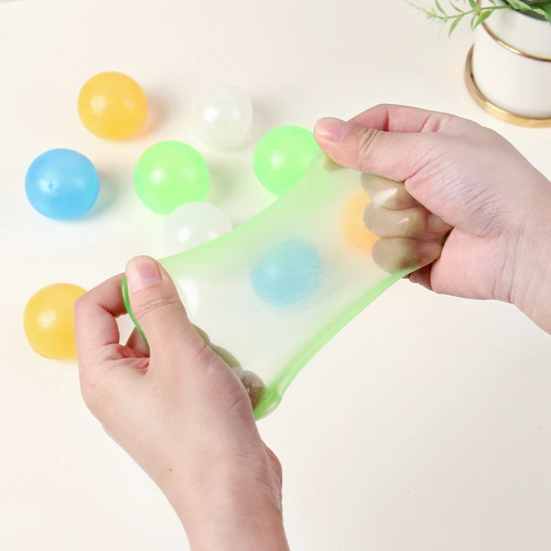 Glow-in-the-Dark Sticky Balls – High Bounce Luminous Stress Toy for Kids & Adults