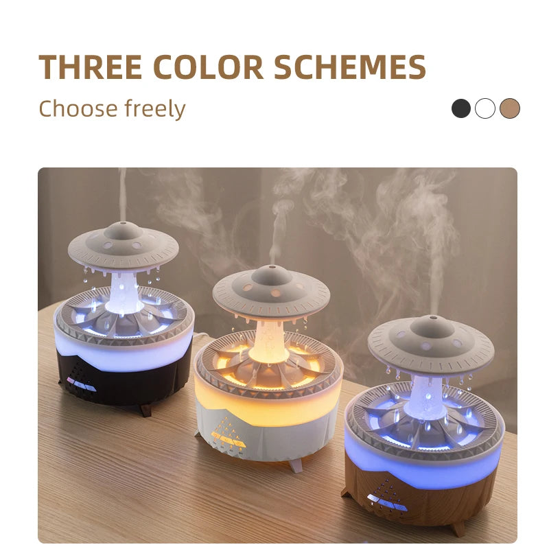 Rain Cloud Aroma Diffuser – 350ml USB Humidifier with Remote & LED Lights