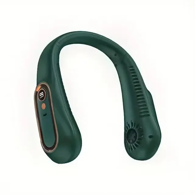 Portable Bladeless Neck Fan – 5-Speed USB Cooling Fan with Digital Display for Summer