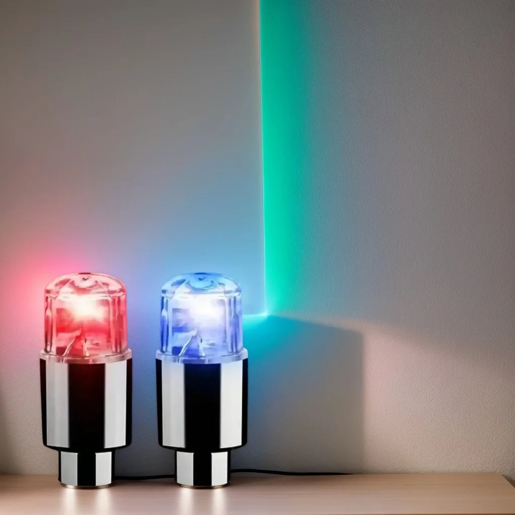 LED Tire Valve Stem Lights – 4PCS Glow Caps for Cars, Motorcycles & Bicycles