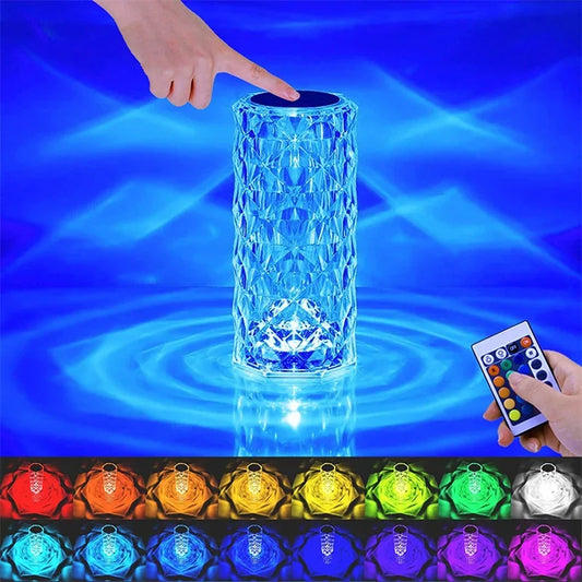 16-Color Touch & Remote Crystal LED  Lamp