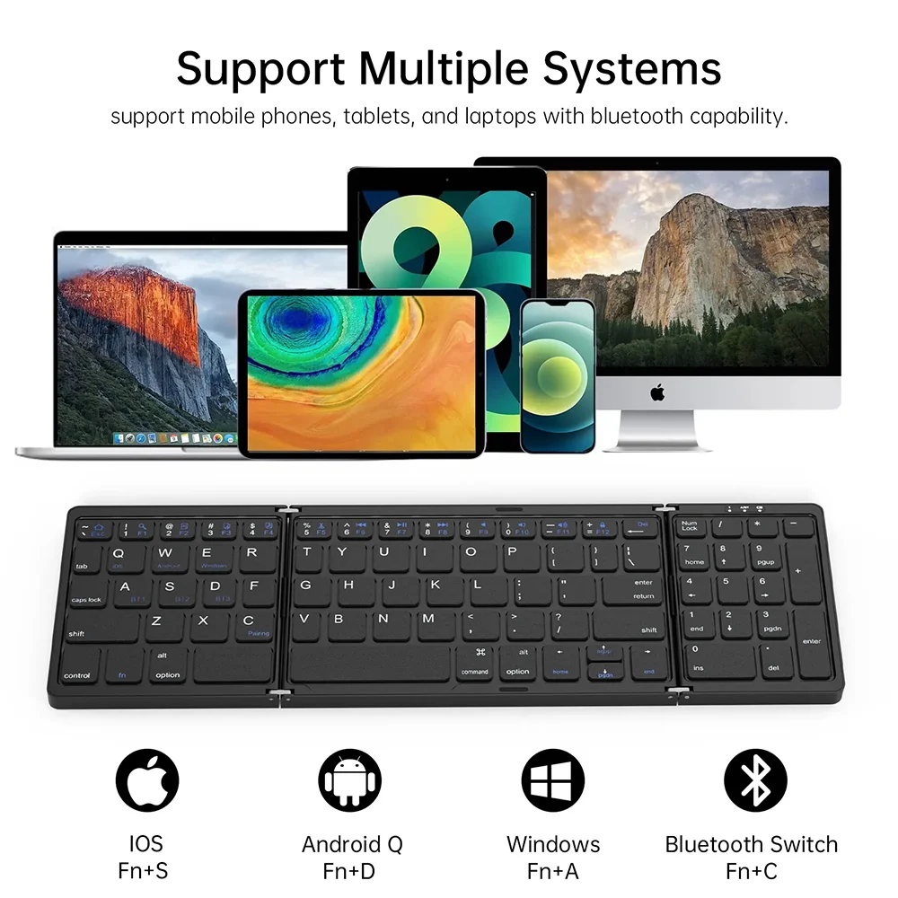Wireless Folding Keyboard Bluetooth