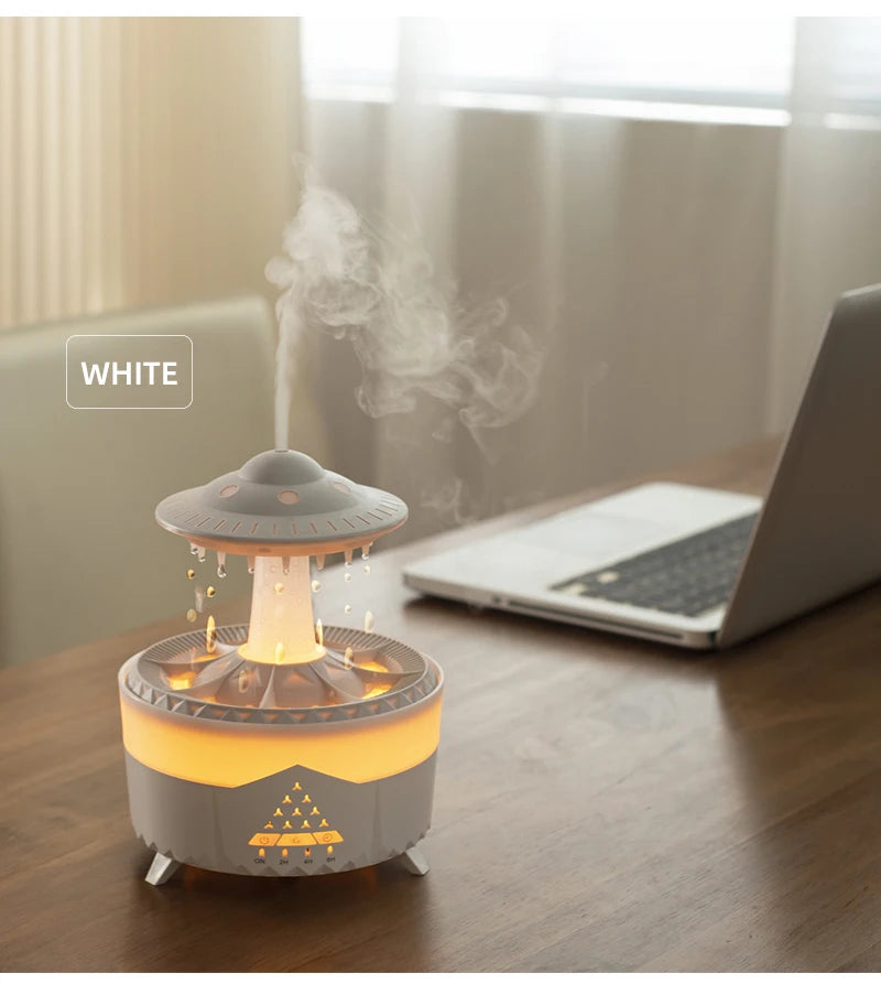 Rain Cloud Aroma Diffuser – 350ml USB Humidifier with Remote & LED Lights