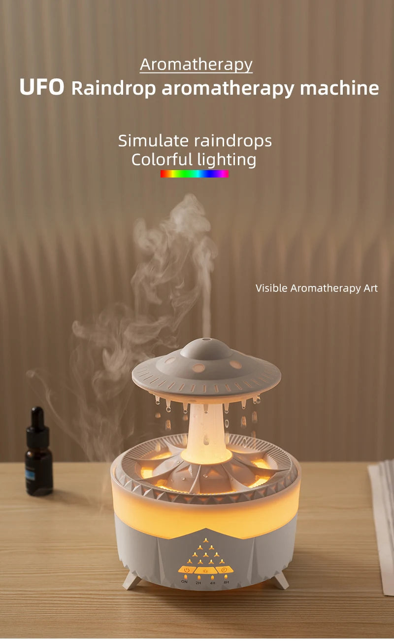 Rain Cloud Aroma Diffuser – 350ml USB Humidifier with Remote & LED Lights