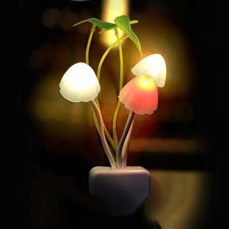 Colorful Mushroom Night Lamp – LED Sensor Light 220V