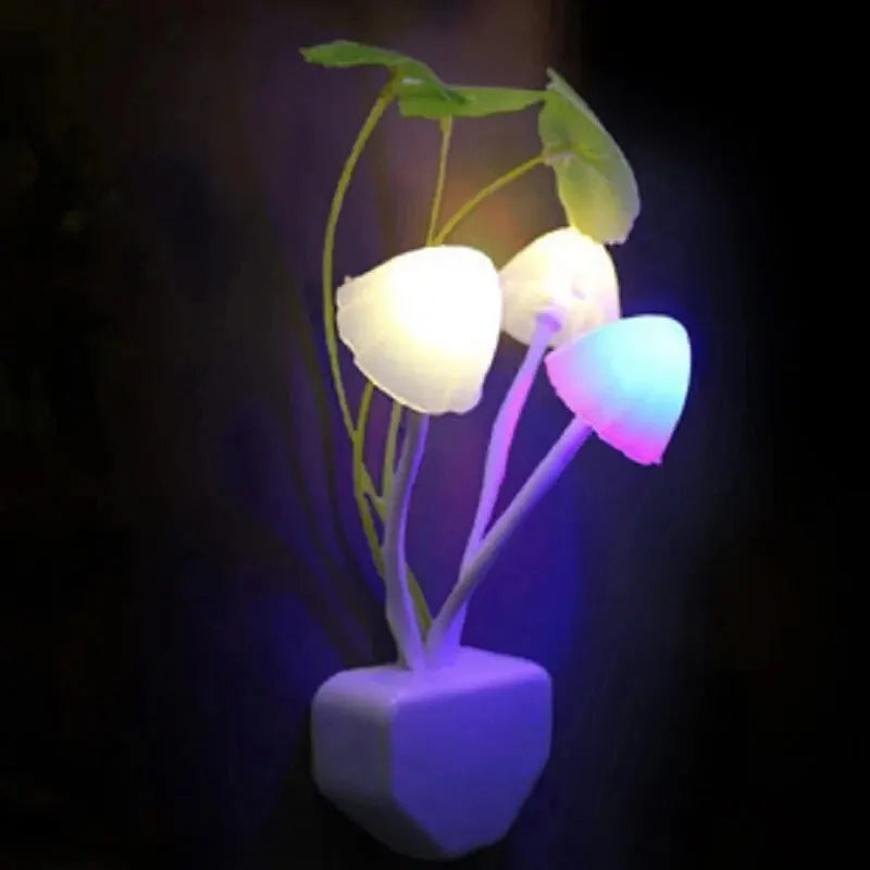 Colorful Mushroom Night Lamp – LED Sensor Light 220V