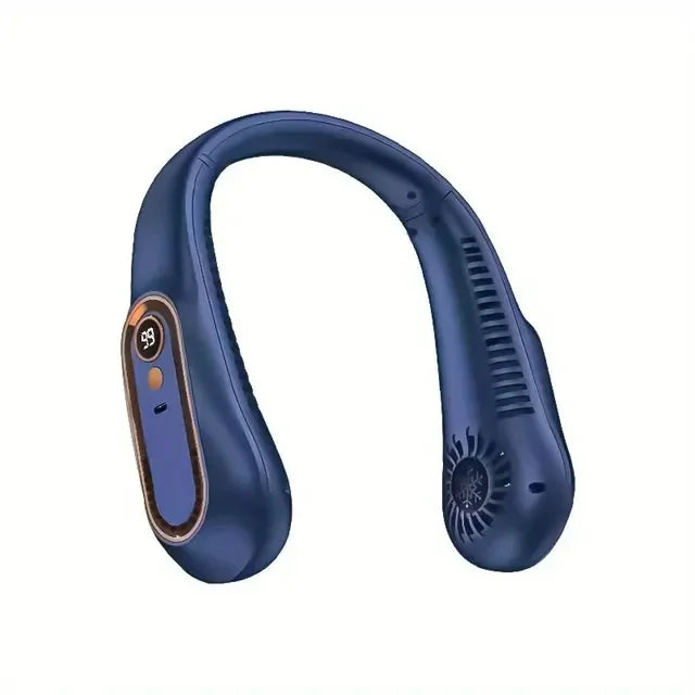 Portable Bladeless Neck Fan – 5-Speed USB Cooling Fan with Digital Display for Summer