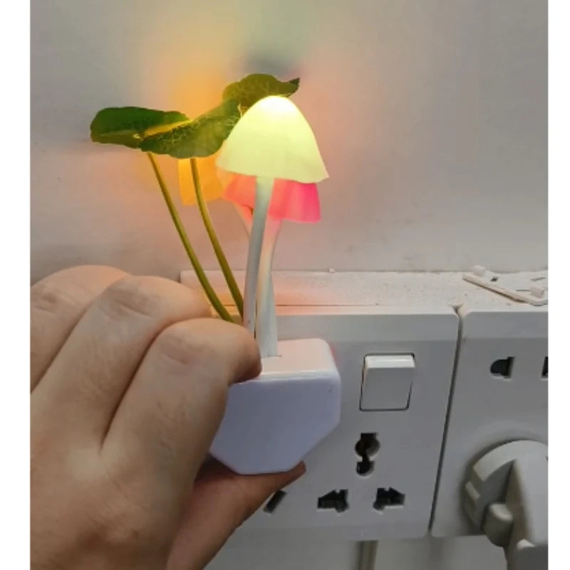 Colorful Mushroom Night Lamp – LED Sensor Light 220V